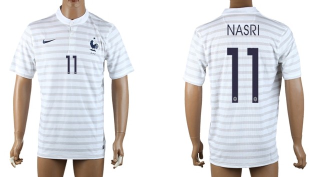 2014 World Cup France #11 Nasri Away Soccer AAA+ T-Shirt