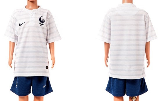 2014 World Cup France Blank (or Custom) Away Soccer Shirt Kit_Kids