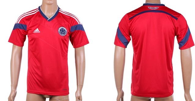 2014 World Cup Columbia Blank (or Custom) Away Soccer AAA+ T-Shirt