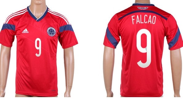 2014 World Cup Columbia #9 Falcao Away Soccer AAA+ T-Shirt