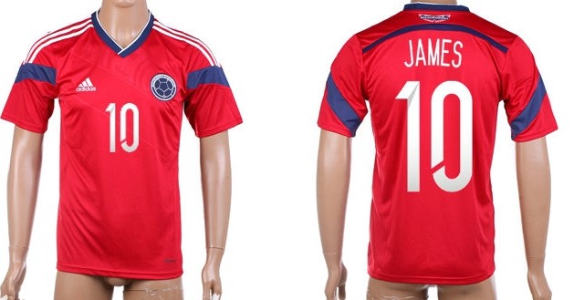 2014 World Cup Columbia #10 James Away Soccer AAA+ T-Shirt