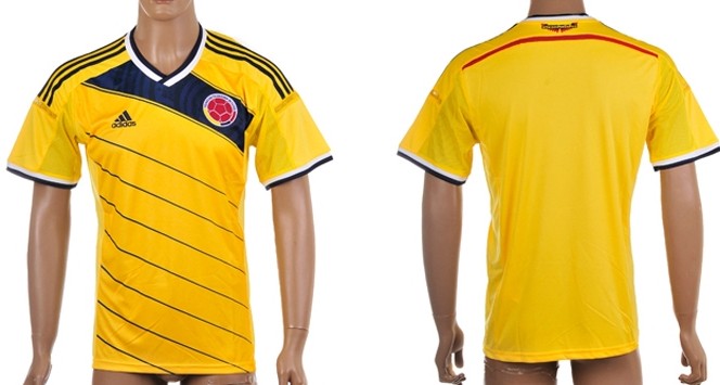 2014 World Cup Columbia Blank (or Custom) Home Soccer AAA+ T-Shirt