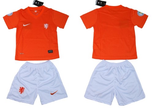 2014 World Cup Holland Blank (or Custom) Home Soccer Shirt Kit_Kids
