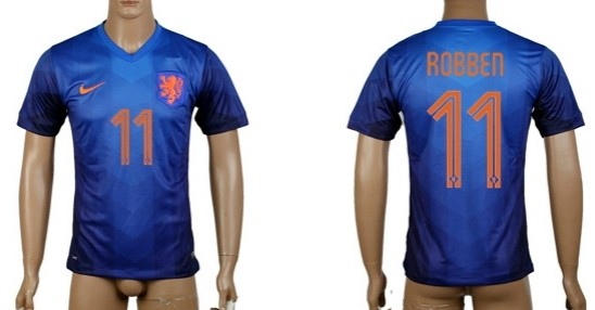 2014 World Cup Holland #11 Robben Away Soccer AAA+ T-Shirt