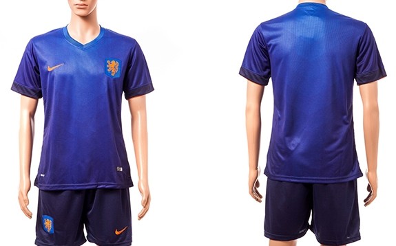 2014 World Cup Holland Blank (or Custom) Away Soccer Shirt Kit