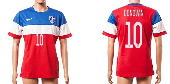 2014 World Cup USA #10 Donovan Away Soccer AAA+ T-Shirt