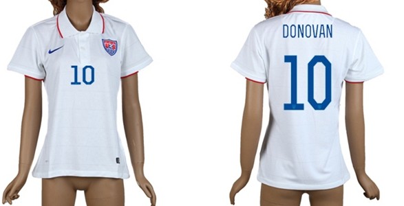 2014 World Cup USA #10 Donovan Home Soccer AAA+ T-Shirt_Womens