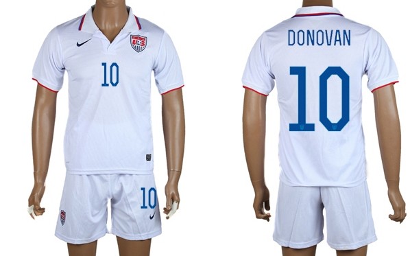 2014 World Cup USA #10 Donovan Home Soccer Shirt Kit