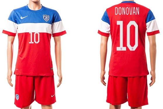 2014 World Cup USA #10 Donovan Away Soccer Shirt Kit