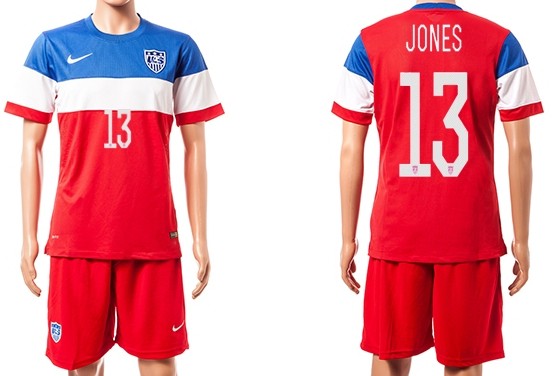 2014 World Cup USA #13 Jones Away Soccer Shirt Kit