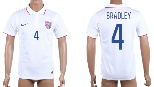 2014 World Cup USA #4 Bradley Home Soccer AAA+ T-Shirt