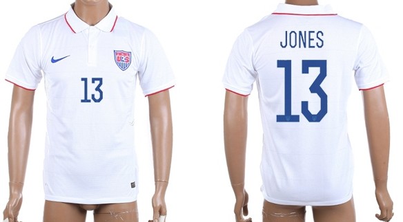 2014 World Cup USA #13 Jones Home Soccer AAA+ T-Shirt