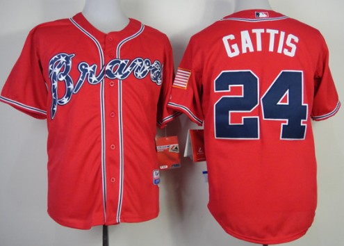 Atlanta Braves #24 Evan Gattis 2014 Red Jersey