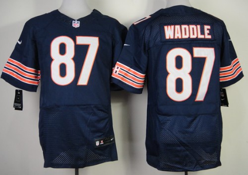 Nike Chicago Bears #87 Tom Waddle Blue Elite Jersey