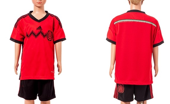 2014 World Cup Mexico Blank (or Custom) Away Soccer Shirt Kit_Kids