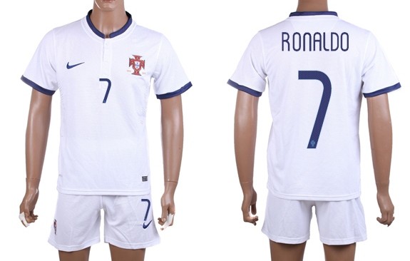 2014 World Cup Portugal #7 Ronaldo Away Soccer Shirt Kit