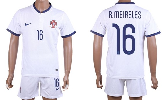 2014 World Cup Portugal #16 R.Meireles Away Soccer Shirt Kit