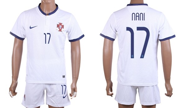 2014 World Cup Portugal #17 Nani Away Soccer Shirt Kit
