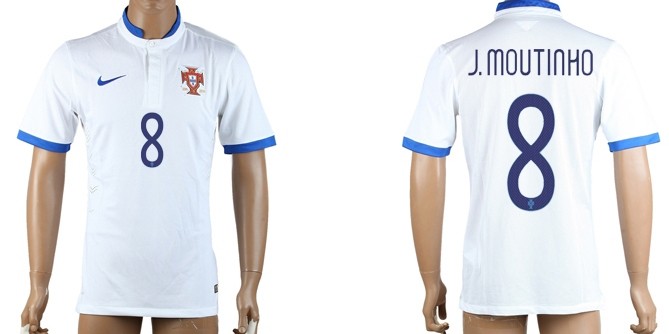 2014 World Cup Portugal #8 J.Moutinho Away Soccer AAA+ T-Shirt