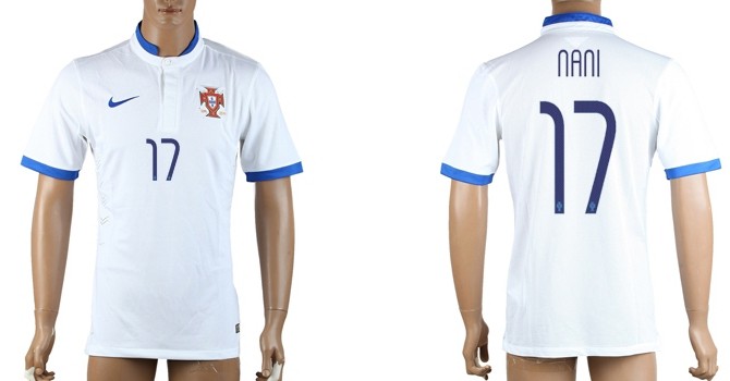 2014 World Cup Portugal #17 Nani Away Soccer AAA+ T-Shirt