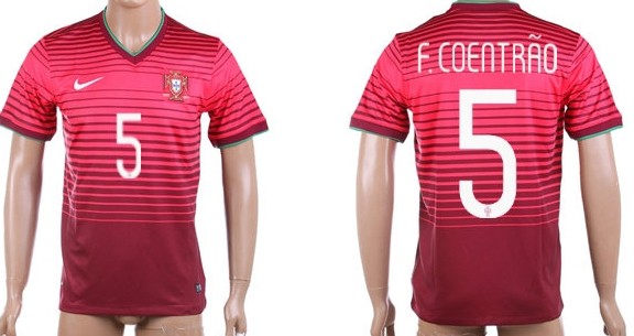 2014 World Cup Portugal #5 F.Coentrao Home Soccer AAA+ T-Shirt