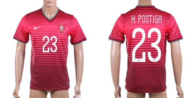 2014 World Cup Portugal #23 H.Postiga Home Soccer AAA+ T-Shirt