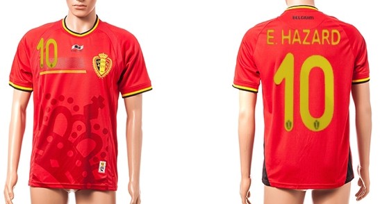 2014 World Cup Belgium #10 E.Hazard Home Soccer AAA+ T-Shirt