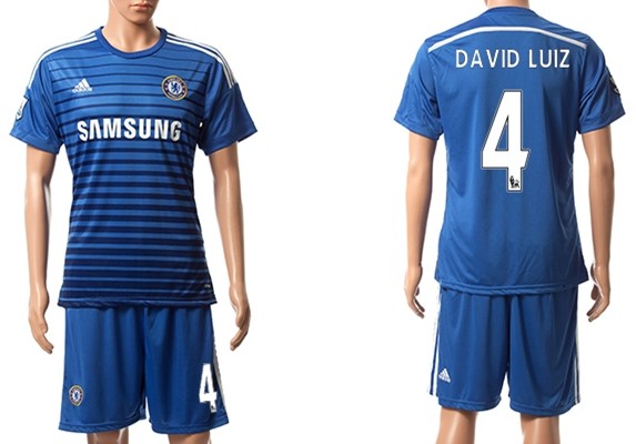 2014/15 Chelsea FC #4 David Luiz Home Soccer Shirt Kit