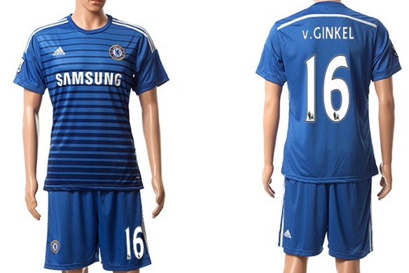 2014/15 Chelsea FC #16 v.Ginkel Home Soccer Shirt Kit