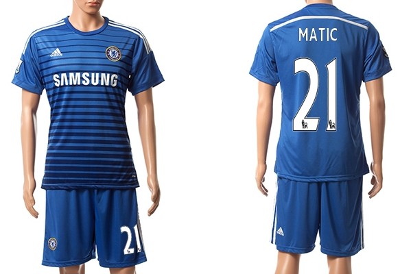 2014/15 Chelsea FC #21 Matic Home Soccer Shirt Kit