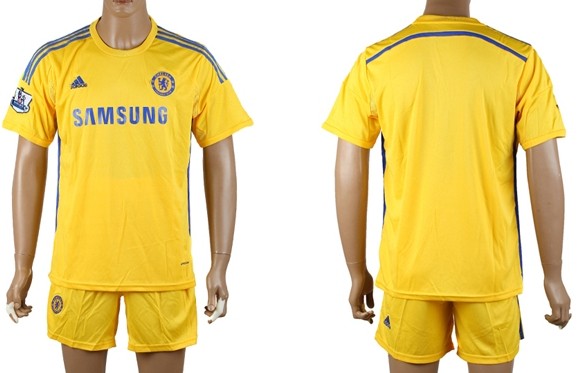 2014/15 Chelsea FC Blank (or Custom) Away Yellow Soccer Shirt Kit