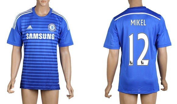 2014/15 Chelsea FC #12 Mikel Home Soccer AAA+ T-Shirt