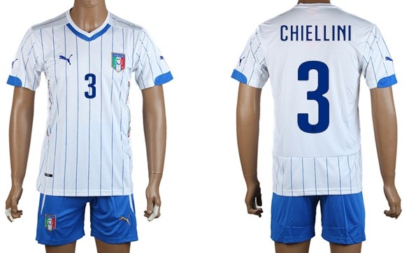2014 World Cup Italy #3 Chiellini Away Soccer Shirt Kit
