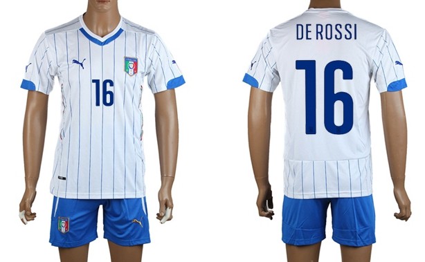 2014 World Cup Italy #16 De Rossi Away Soccer Shirt Kit