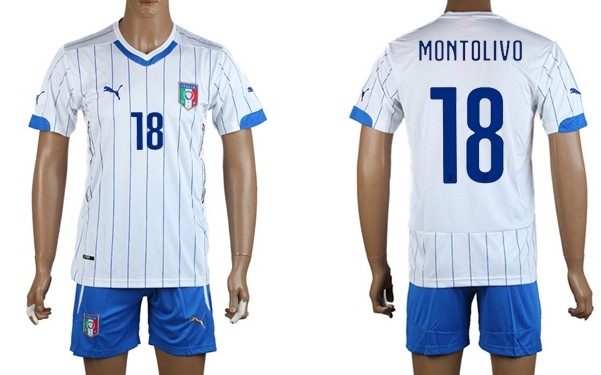 2014 World Cup Italy #18 Montolivo Away Soccer Shirt Kit