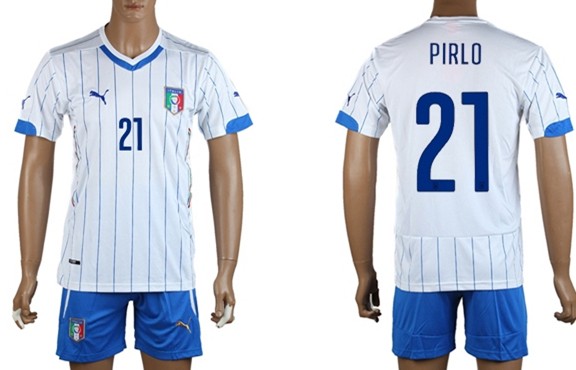 2014 World Cup Italy #21 Pirlo Away Soccer Shirt Kit