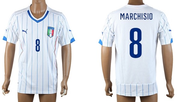 2014 World Cup Italy #8 Marchisio Away Soccer AAA+ T-Shirt