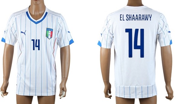 2014 World Cup Italy #14 El Shaarawy Away Soccer AAA+ T-Shirt