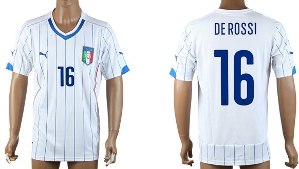 2014 World Cup Italy #16 De Rossi Away Soccer AAA+ T-Shirt