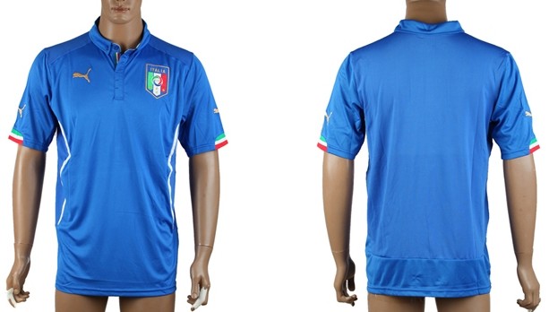 2014 World Cup Italy Blank (or Custom) Home Soccer AAA+ T-Shirt