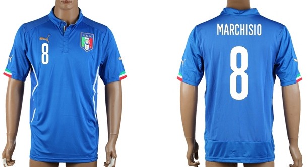 2014 World Cup Italy #8 Marchisio Home Soccer AAA+ T-Shirt