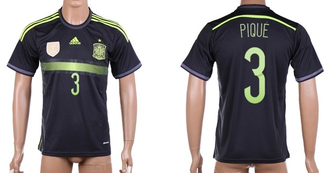 2014 World Cup Spain #3 Pique Away Soccer AAA+ T-Shirt