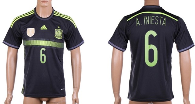 2014 World Cup Spain #6 A.Iniesta Away Soccer AAA+ T-Shirt