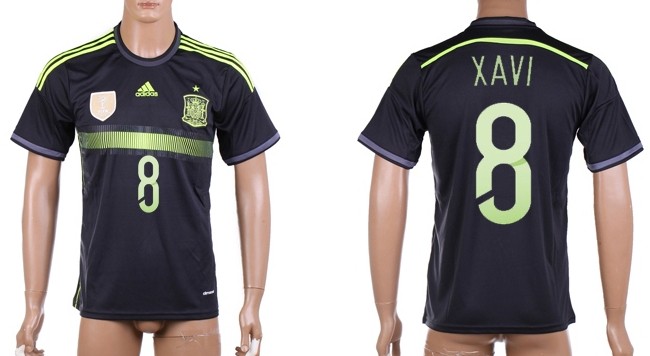 2014 World Cup Spain #8 Xavi Away Soccer AAA+ T-Shirt