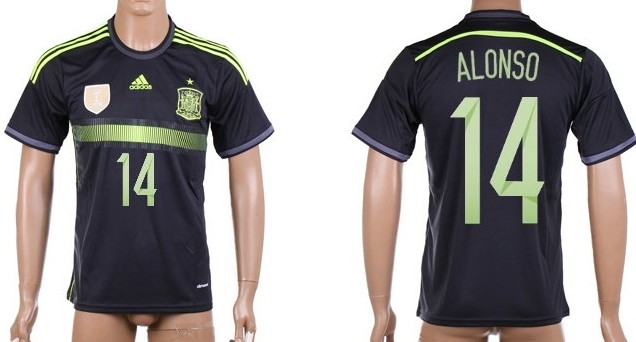 2014 World Cup Spain #14 Alonso Away Soccer AAA+ T-Shirt