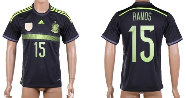 2014 World Cup Spain #15 Ramos Away Soccer AAA+ T-Shirt