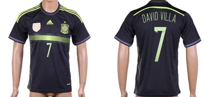 2014 World Cup Spain #7 David Villa Away Soccer AAA+ T-Shirt