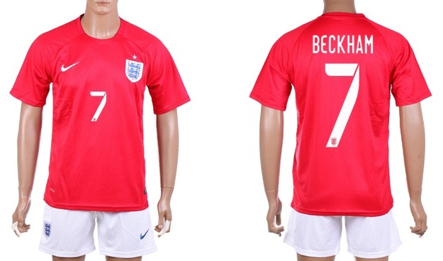 2014 World Cup England #7 Beckham Away Soccer Shirt Kit