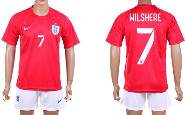 2014 World Cup England #7 Wilshere Away Soccer Shirt Kit