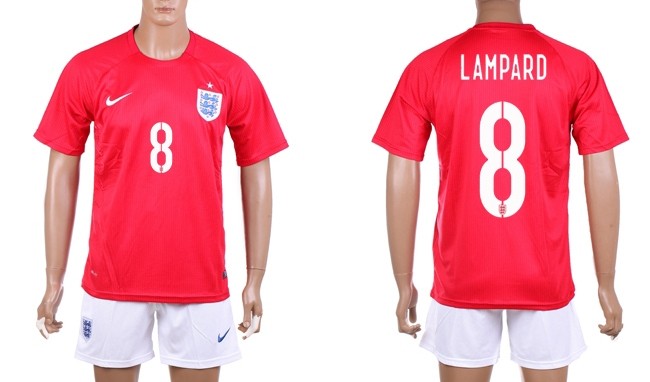 2014 World Cup England #8 Lampard Away Soccer Shirt Kit